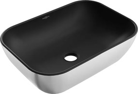 Mexen Rita, umývadlo na dosku 45x32x14 cm, čierna matná-strieborná, 21084574
