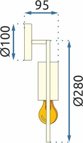 Toolight Toolight, nástenné svietidlo APP922-1W, zlatá, OSW-09563