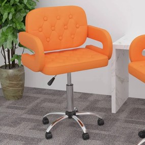 Otočná jedálenská stolička oranžová umelá koža 335634