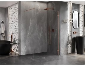 Mexen Lunar sprchová stena pravá 50 x 200 cm, 8mm číre sklo, medená matná, 830-050-000-65-00-P