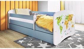 Detská posteľ Babydreams mapa sveta modrá