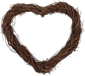 Prírodné hnedé prútené srdce Woodly S - 30*3*30 cm