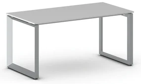 Kancelársky stôl PRIMO INSPIRE, 160x80 cm, sivostrieborná podnož, sivá