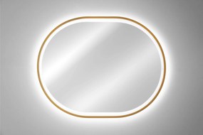 Comad Závesné zrkadlo s LED osvetlením Apollo 2 90x70 cm s pohybovým senzorom, zlatá