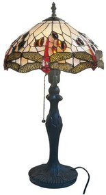 Metal Tiffany stolná lampa do obývačky Ø31*42 VÁŽKA JANTAR