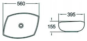 Mexen GIANNA UMÝVADLO, 59x39 CM, biela, 21915600