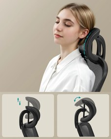 ergonomická kancelárska stolička, otočná stolička s sieťovaným operadlom, čierna farba