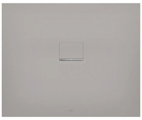 VILLEROY &amp; BOCH Squaro Infinity obdĺžniková sprchová vanička z materiálu Quaryl, v úrovni podlahy/do niky, protišmyk (C), 1100 x 900 x 40 mm, Grey, UDQ1190SQI2IV-3S