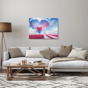 Sklenený obraz - Ružový strom srdca (70x50 cm)