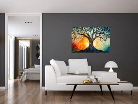 Obraz – Mozaika – slnko a strom I. (90x60 cm)