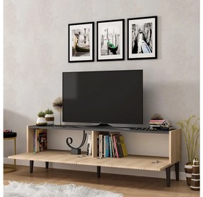 TV stolík/skrinka Tomune 4 (dub zafírový + mramor čierny) . Vlastná spoľahlivá doprava až k Vám domov. 1095231
