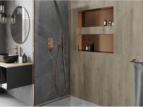 Mexen X-Wall-NR, polica na zapustenie bez príruby 75 x 30 cm, medená matná - 19C1753010