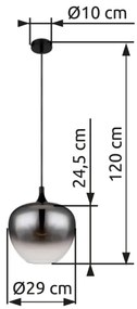 Globo 15548H1 - Luster na lanku MAXY 1xE27/60W/230V čierna