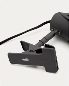 Čierna kovová stolová lampa s klipom (výška 16 cm) Jula – Kave Home