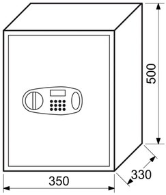 Nábytkový sejf RS 50, s elektrickým zámkom, sivá