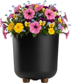 PLASTOVÝ KVETINÁČ TERRA 19,5X21 CM ČIERNA