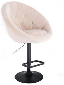LuxuryForm DESIGN Barová stolička VERA VELUR na čiernom tanieri - krémová