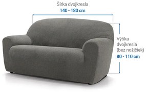 Super strečové poťahy HARMONIA šedá dvojkreslo (š. 140 - 180 cm)