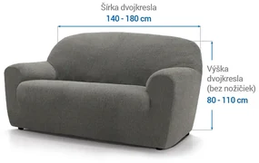 Super strečové poťahy HARMONIA šedá dvojkreslo (š. 140 - 180 cm)