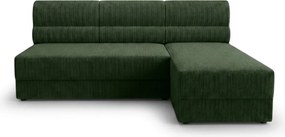 AKCIA Rozkladacia obojstranná sedacia súprava do L TAVERO SLIM 201x140 cm, tmavozelená II. akosť