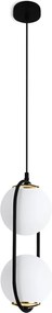 Závesné svietidlo Florence, 2x biele sklenené tienidlo, b/g, U