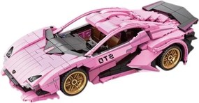 Stavebnica auta SUPERCAR No.J2010 ružová - 702 dielikov