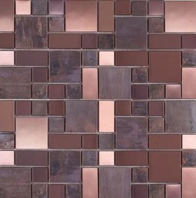 Medená mozaika Premium Mosaic Stone metalická hnědá 30x30 cm mat / lesk MOS4823CO, 1 ks