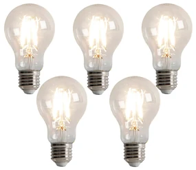 Sada 5 stmievateľných LED žiaroviek E27 s 3-stupňovým stmievaním A60 5W 500lm 2700K