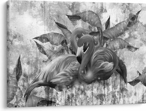 Obraz - Plameniaky graffiti (70x50 cm)