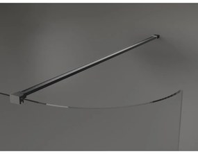 Mexen Kioto, sprchová zástena Walk-In 150 x 200 cm, 8mm číre sklo, grafitový profil, 800-150-101-66-06