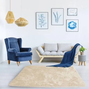 Protišmykový koberec SHAGGY béžový