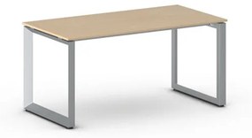 Kancelársky stôl PRIMO INSPIRE, sivostrieborná podnož, 1600 x 800 mm, grafitová