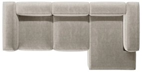 Béžová menčestrová rohová pohovka (pravý roh/s leňoškou) Bergamo – Cosmopolitan Design