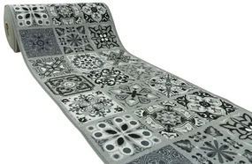 Protišmykový behúň Patchwork - sivý