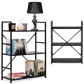 LOFT regál/knižnica Modern Home, čierna s 3 policami