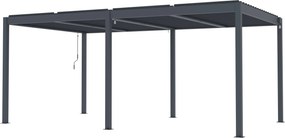 Hliníková bioklimatická pergola s lamelami BestBerg BBP-15G / 509 × 304 × 218 cm / sivá