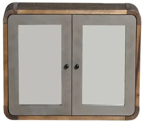 furniture-nabytek.cz - Masívna kúpeľňová zostava Dingle II z recyklovanej borovice a MDF, lakovaná, prírodná/šedá