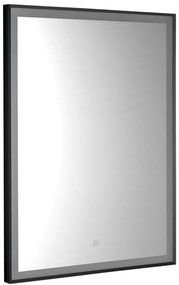 Aqualine Aqualine, CORNA zrkadlo s LED osvetlením 60x80cm, dotykový senzor, stmievateľné, čierna matná, CN060
