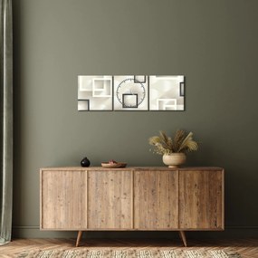 Geometrický abstraktný obraz (s hodinami) (90x30 cm)