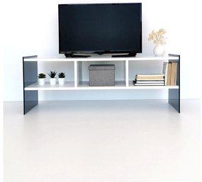 TV stolík/skrinka Vamebo 7 (biela + dymová) . Vlastná spoľahlivá doprava až k Vám domov. 1095481