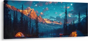 Obraz - Kempovanie v horách (120x50 cm)
