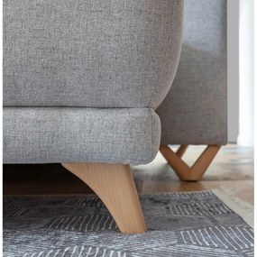 Svetlosivá rozkladacia/s úložným priestorom rohová pohovka (ľavý roh/do tvaru "U") Classy Sophie – Miuform