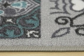 Protišmykový koberec/ behúň Patchwork tyrkysový