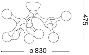 Ideal Lux - LED Prisadený luster NODINO 9xG9/3W/230V biela