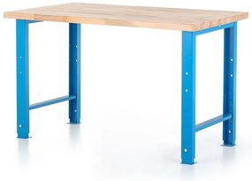 Výškovo nastaviteľný dielenský stôl Basic 120 x 80 cm, modrá