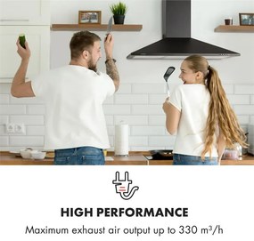 Klarstein Zugspitze 90, digestor, 90 cm, nástenný, 330 m³/h, LED, čierny