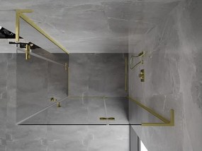 Mexen Mist-H L Duo, 2-krídlový sprchový kút 110 x 115 cm, číre sklo, zlatý matný profil, 8A5L-110L-115P-55-00