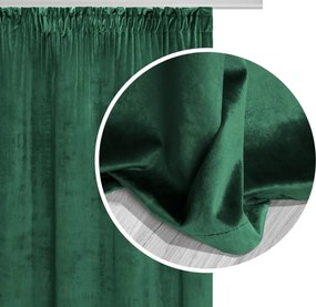 Velúrový záves SOFT VELVET fľašovo zelený na riasiacu pásku Rozmer: 140x300 cm