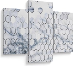 Obraz - Mramorované hexagóny (90x60 cm)