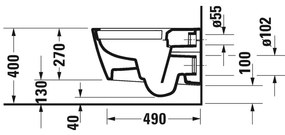 Duravit Viu - Závesné WC 4,5L, Biela 2511092000